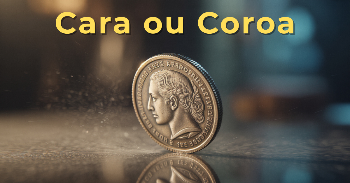 Uma moeda no ar com efeito de desfocagem de movimento