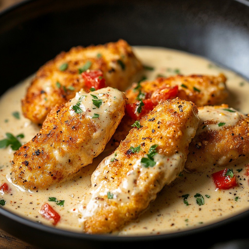 Émincé de Poulet à la Crème de Poivrons Ultra Délicieux | Cuisine Délice