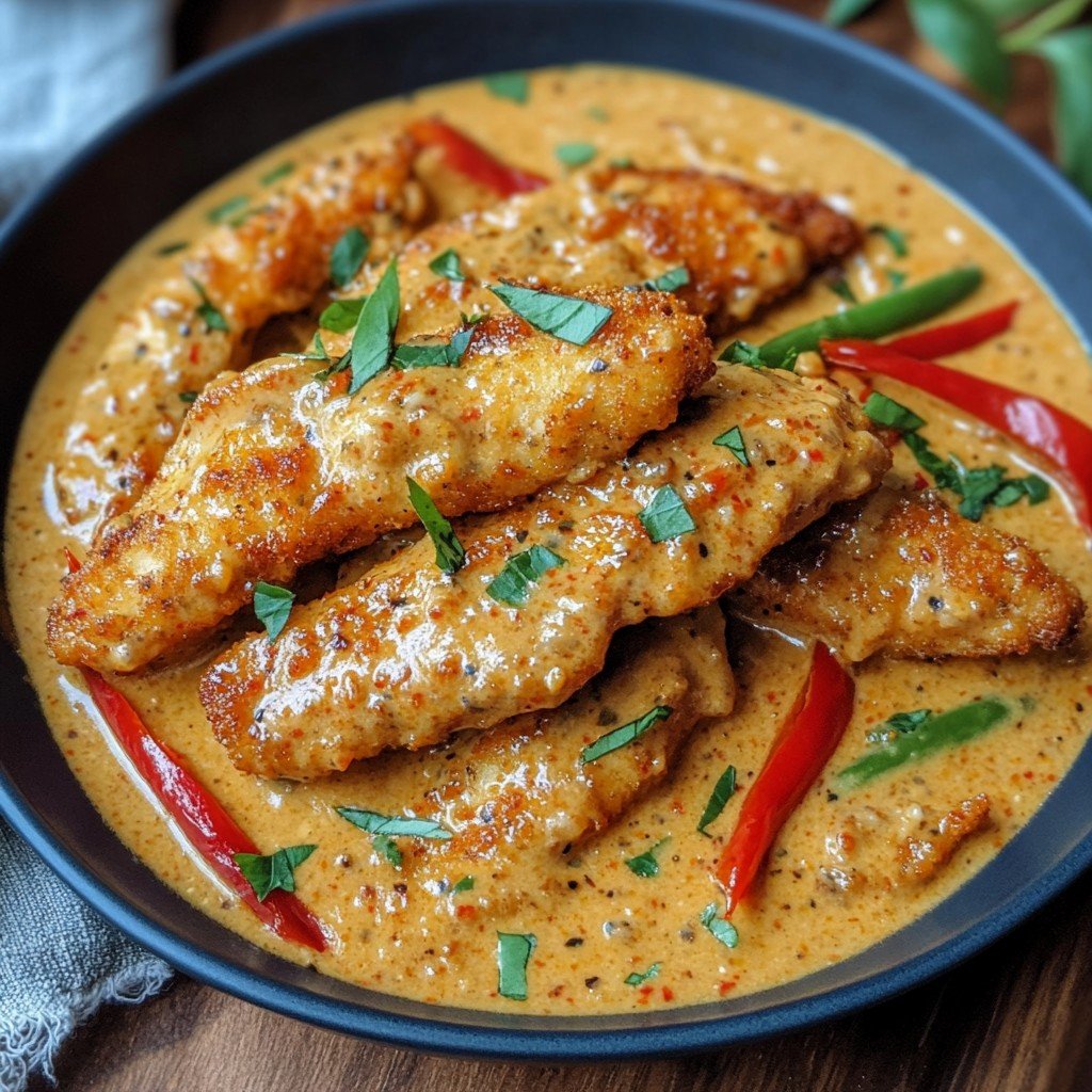 Émincé de poulet à la crème & poivrons | Cuisine Délice