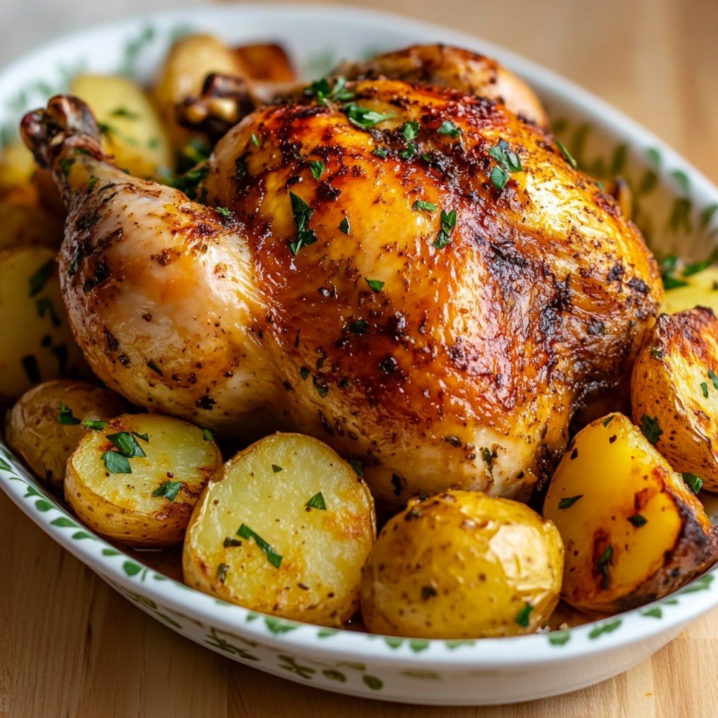 Pule Roti Poulet Rôti aux Pommes de Terre : Recette Facile et Savoureuse ...
